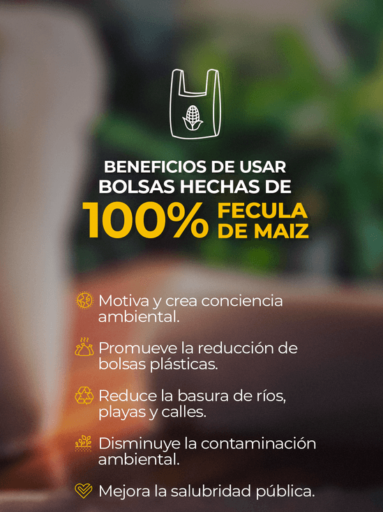 Bolsa biodegradable de fécula de maíz